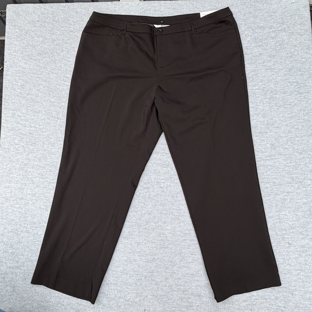 CJ Banks Plus Size Mid Rise Trouser Perfect Pants Size 24W Black Shape Fit NWT